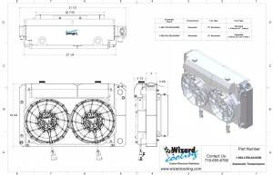 Wizard Cooling Inc - 26.25" Various GM Applications Aluminum Radiator (SUPERCHARGED LT SWAP, BRUSHLESS) - 562-212LTBLACINXX - Image 2