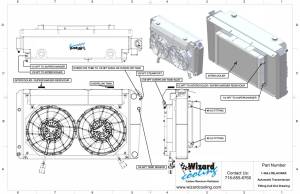 Wizard Cooling Inc - 1966-1974 Oldsmobile Cutlass (+ other cars from 1966-90) AT Aluminum Radiator (SUPERCHARGED LT SWAP, BRUSHLESS) - 362-212LTBLXXACIN - Image 3