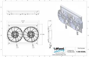 Wizard Cooling Inc - 1961-1965 Cadillac, LS Swap, Standard Brush Style Fans - 358-002BL - Image 2