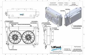 Wizard Cooling Inc - 1966-1974 Oldsmobile Cutlass (+ other cars from 1966-90) AT Aluminum Radiator (SUPERCHARGED LS SWAP, BRUSHLESS) - 362-212LSBLXXACIN - Image 3