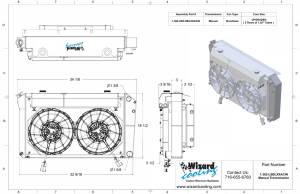 Wizard Cooling Inc - 1966-1974 Oldsmobile Cutlass (+ other cars from 1966-90) MT Aluminum Radiator (SUPERCHARGED LS SWAP, BRUSHLESS) - 362-202LSBLXXACIN - Image 2