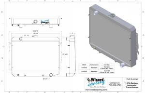 Wizard Cooling Inc - Wizard Cooling - 1970-1973 26" S/B Mopar Applications Aluminum Radiator - 374-210 - Image 2