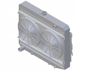 1970-73 26" B/B Mopar Applications Aluminum Radiator (w/ Standard Brush Style Fans) - 375-213MD