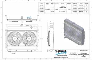 Wizard Cooling Inc - 1970-73 26" B/B Mopar Applications Aluminum Radiator (w/ Standard Brush Style Fans) - 375-213MD - Image 2