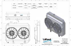 Wizard Cooling Inc - Wizard Cooling - 1966-1967 Chevrolet Bel Air/ Impala (17.5" Core, w/ Factory Air) Aluminum Radiator w/ BRUSHLESS FANS & Shroud - 27300-102BL - Image 2