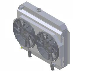 Wizard Cooling - 1966-1967 Chevrolet Bel Air/ Impala (17.5" Core, w/ Factory Air) Aluminum Radiator w/ BRUSHLESS FANS & Shroud - 27300-202BL