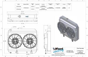Wizard Cooling Inc - Wizard Cooling - 1966-1967 Chevrolet Bel Air/ Impala (17.5" Core, w/ Factory Air) Aluminum Radiator w/ BRUSHLESS FANS & Shroud - 27300-112BL - Image 2