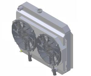 Wizard Cooling - 1966-1967 Chevrolet Bel Air/ Impala (17.5" Core, w/ Factory Air) Aluminum Radiator w/ BRUSHLESS FANS & Shroud - 27300-212BL