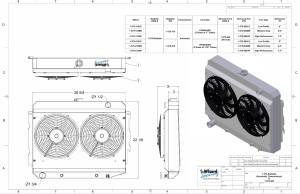 Wizard Cooling Inc - 1970-73 26" B/B Mopar Applications Aluminum Radiator (w/ Standard Brush Style Fans) - 375-212MD - Image 2