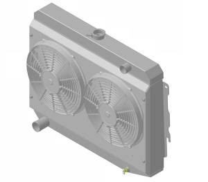 Wizard Cooling Inc - 1970-73 26" B/B Mopar Applications Aluminum Radiator (w/ Standard Brush Style Fans) - 375-202LP - Image 1