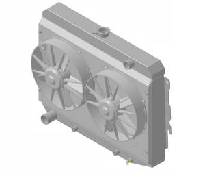 1970-73 26" B/B Mopar Applications Aluminum Radiator (w/ Standard Brush Style Fans) - 375-102PD