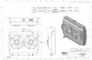 Wizard Cooling Inc - 1970-73 26" B/B Mopar Applications Aluminum Radiator (w/ Standard Brush Style Fans) - 375-212PD - Image 2