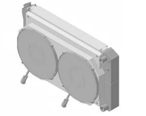 Wizard Cooling - 28.25" Various GM Applications Aluminum Radiator (LS SWAP) w/ Shroud Brushless 14" Fans 500 watt - 361-102LSBL500