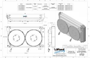 Wizard Cooling Inc - Wizard Cooling - 28.25" Various GM Applications Aluminum Radiator (LS SWAP) w/ Shroud Brushless 14" Fans 500 watt - 361-202LSBL500 - Image 2