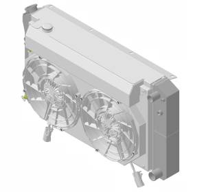 Wizard Cooling - 28.25" Various GM Applications Aluminum Radiator (LS SWAP) w/ Shroud Brushless 12" Fans & X Tank - 361-112LSBLXL