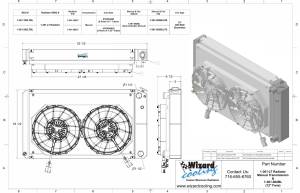 Wizard Cooling Inc - Wizard Cooling - 28.25" Various GM Applications Aluminum Radiator (LT SWAP) w/ Shroud Brushless 12" Fans - 361-102LTBL - Image 2