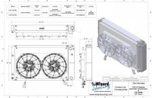 Wizard Cooling Inc - Wizard Cooling - 28.25" Various GM Applications Aluminum Radiator (LT SWAP) w/ Shroud Brushless 12" Fans - 361-112LTBL - Image 2
