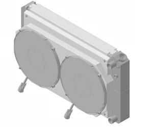 Wizard Cooling - 28.25" Various GM Applications Aluminum Radiator (LT SWAP) w/ Shroud Brushless 14" Fans 300 watt - 361-102LTBL300