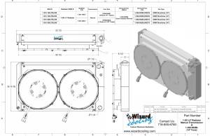 Wizard Cooling Inc - Wizard Cooling - 28.25" Various GM Applications Aluminum Radiator (LT SWAP) w/ Shroud Brushless 14" Fans 300 watt - 361-202LTBL300 - Image 2