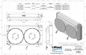 Wizard Cooling Inc - Wizard Cooling - 28.25" Various GM Applications Aluminum Radiator (LT SWAP) w/ Shroud Brushless 14" Fans 500 watt - 361-212LTBL500 - Image 2