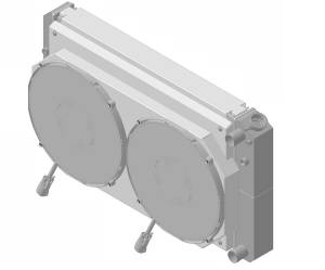 Wizard Cooling - 28.25" Various GM Applications Aluminum Radiator (LT SWAP) w/ Shroud Brushless 14" Fans 500 watt - 361-212LTBL500
