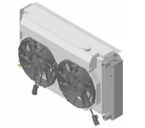 Wizard Cooling - 28.25" Various GM Applications Aluminum Radiator (LT SWAP) w/ Shroud Brushless 12" Fans & X Tank - 361-202LTBLXR