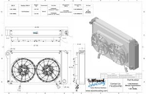Wizard Cooling Inc - Wizard Cooling - 28.25" Various GM Applications Aluminum Radiator w/ BRUSHLESS FANS - 361-102BL - Image 2