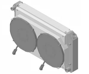 Wizard Cooling - 28.25" Various GM Applications Aluminum Radiator w/ Shroud Brushless 14" Fans 300 watt - 361-112BL300