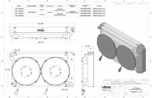 Wizard Cooling Inc - Wizard Cooling - 28.25" Various GM Applications Aluminum Radiator w/ Shroud Brushless 14" Fans 300 watt - 361-112BL300 - Image 2