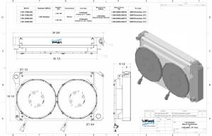 Wizard Cooling Inc - Wizard Cooling - 28.25" Various GM Applications Aluminum Radiator w/ Shroud Brushless 14" Fans 300 watt - 361-102BL300 - Image 2