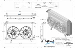 Wizard Cooling Inc - 1967-1972 Chevrolet Trucks Aluminum Radiator (w/ 12" Brushless Fan & Shroud) - 366-212BL - Image 2
