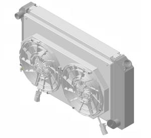 1967-1972 Chevrolet Trucks Aluminum Radiator (w/ 12" Brushless Fan & Shroud) - 366-202BL