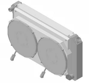 1967-1972 Chevrolet Trucks Aluminum Radiator (w/ 14" Brushless Fan & Shroud) - 366-202BL300