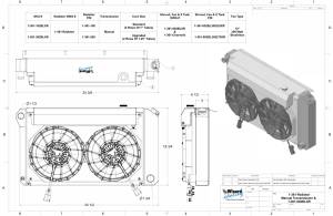 Wizard Cooling Inc - Wizard Cooling - 28.25" Various GM Applications Aluminum Radiator (SB/BB) w/ Shroud Brushless 12" Fans & X Tank - 361-202BLXR - Image 2