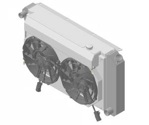 Wizard Cooling - 28.25" Various GM Applications Aluminum Radiator (SB/BB) w/ Shroud Brushless 12" Fans & X Tank - 361-202BLXR
