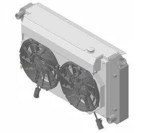 Wizard Cooling - 28.25" Various GM Applications Aluminum Radiator (SB/BB) w/ Shroud Brushless 12" Fans & X Tank - 361-112BLXR