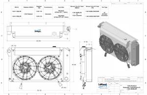 Wizard Cooling Inc - Wizard Cooling - 28.25" Various GM Applications Aluminum Radiator (SB/BB) w/ Shroud Brushless 12" Fans & X Tank - 361-112BLXR - Image 2