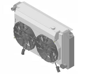 1967-1972 Chevrolet Trucks Aluminum Radiator (w/ Shroud Brushless 12" Fans & X Tank) - 366-202BLXR