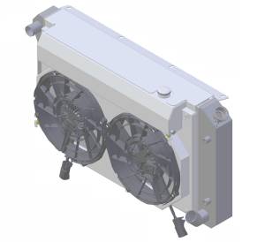 1967-1972 Chevrolet Trucks Aluminum Radiator (w/ Shroud Brushless 12" Fans & X Tank) - 366-212BLXR