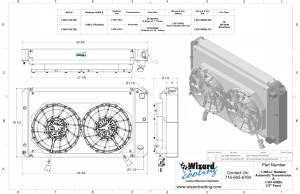 Wizard Cooling Inc - 1967-1972 Chevrolet Trucks Aluminum Radiator (LT SWAP) w/ Shroud Brushless 12" Fans - 366-212LTBL - Image 2