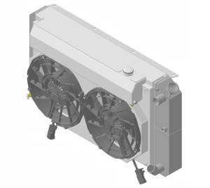 1967-1972 Chevrolet Trucks Aluminum Radiator (LT SWAP) w/ Shroud Brushless 12" Fans & X Tank - 366-102LTBLXR
