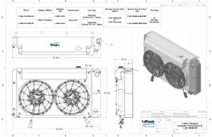 Wizard Cooling Inc - 1967-1972 Chevrolet Trucks Aluminum Radiator (LT SWAP) w/ Shroud Brushless 12" Fans & X Tank - 366-112LTBLXR - Image 2