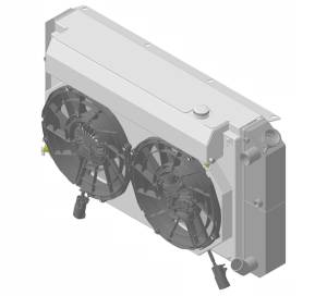 1967-1972 Chevrolet Trucks Aluminum Radiator (LT SWAP) w/ Shroud Brushless 12" Fans & X Tank - 366-212LTBLXR