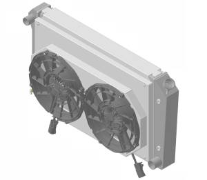 1966-1974 Oldsmobile Cutlass (+ other cars from 1966-90 ) Aluminum Radiator (w/ 12" Brushless Fan & Shroud) - 362-112BL