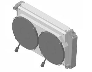1966-1974 Oldsmobile Cutlass (+ other cars from 1966-90) Aluminum Radiator (w/ 14" Brushless Fan & Shroud) - 362-202BL300
