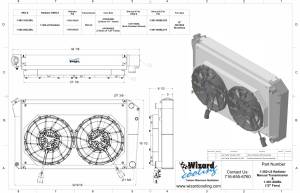 Wizard Cooling Inc - 1966-1974 Oldsmobile Cutlass (+ other cars from 1966-90) Aluminum Radiator (LS SWAP) w/ Shroud Brushless 12" Fans - 362-202LSBL - Image 2