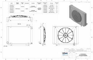Wizard Cooling Inc - 1961.5- 1963 Ford Thunderbird Aluminum Radiator (w/ PUSHER Low Profile Fan) - 1630-207LP - Image 3
