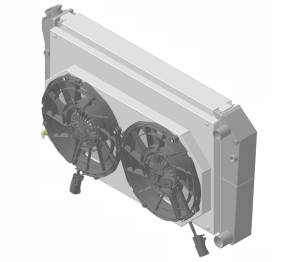 1966-1974 Oldsmobile Cutlass (+ other cars from 1966-90 ) Aluminum Radiator (LS SWAP) w/ Shroud Brushless 12" Fans - 362-112LSBL