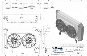 Wizard Cooling Inc - 1966-1974 Oldsmobile Cutlass (+ other cars from 1966-90 ) Aluminum Radiator (LS SWAP) w/ Shroud Brushless 12" Fans - 362-112LSBL - Image 2