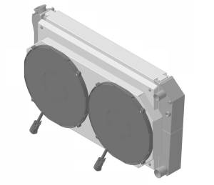 1966-1974 Oldsmobile Cutlass (+ other cars from 1966-90) Aluminum Radiator (LS SWAP) w/ Shroud Brushless 14" Fans 300 watt - 362-102LSBL300